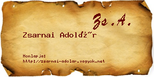 Zsarnai Adolár névjegykártya